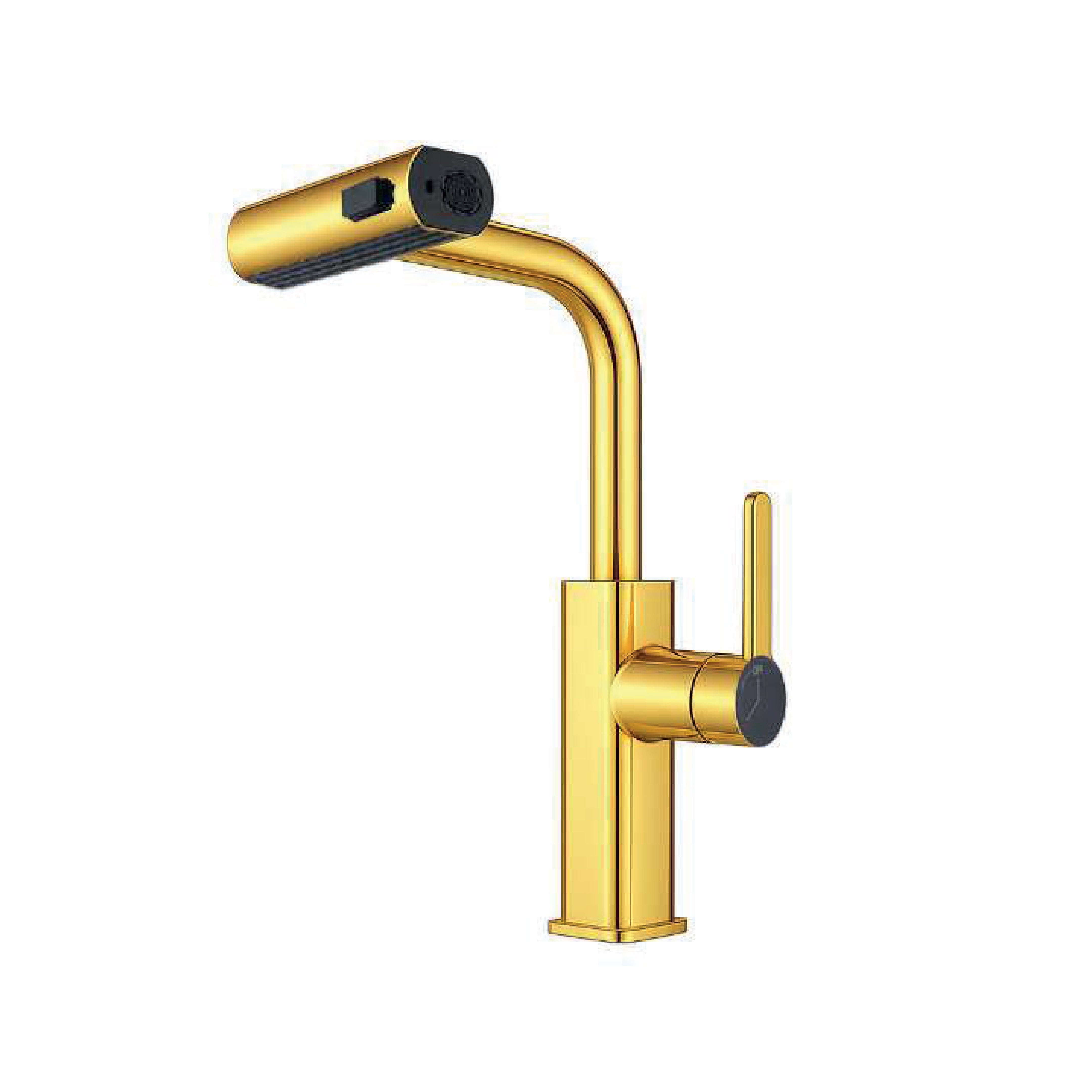 Mezcladora Monoc. P/Cocina al mueble extraíble MRN C/4 Funciones SUS 304 Gold - Fratelli Premium